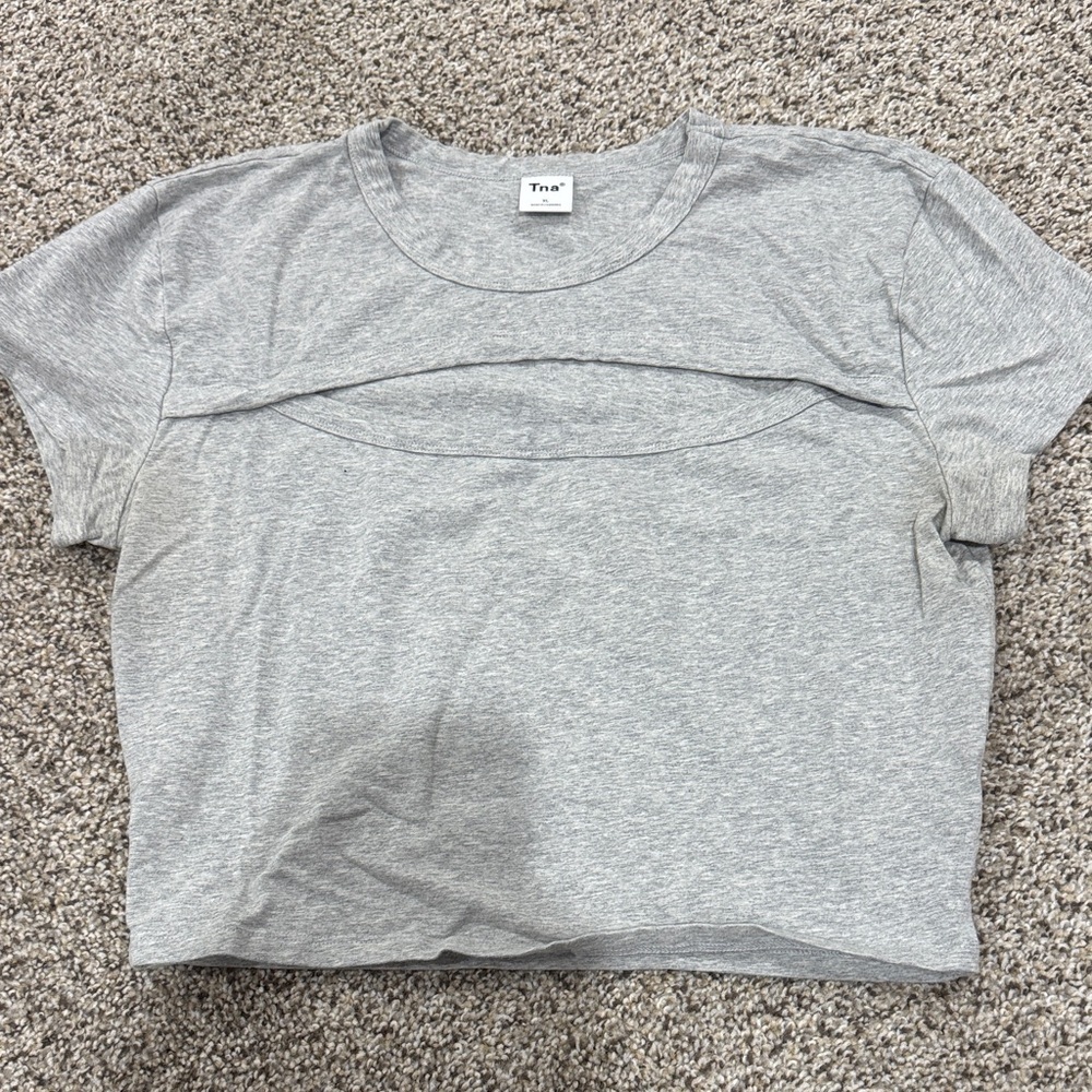 TNA Heather Gray Crop Top